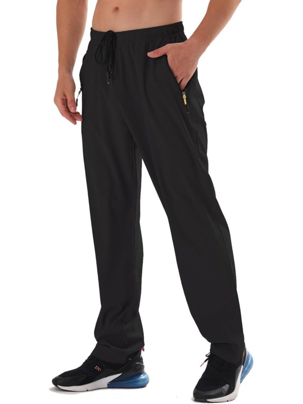 Men's Elastic Waist Hiking Pants Water Resistant Quick-Dry Lightweight Outdoor S